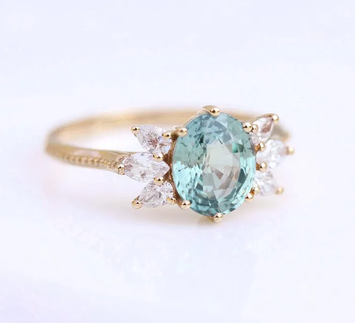 Capucinne Rings Tracy Sapphire Diamond Ring
