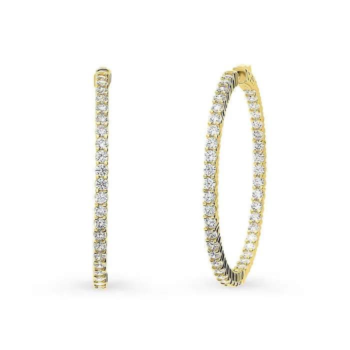 Earrings BERRICLE CZ Large InsideOut Hoop Earrings in Sterling Silver 18