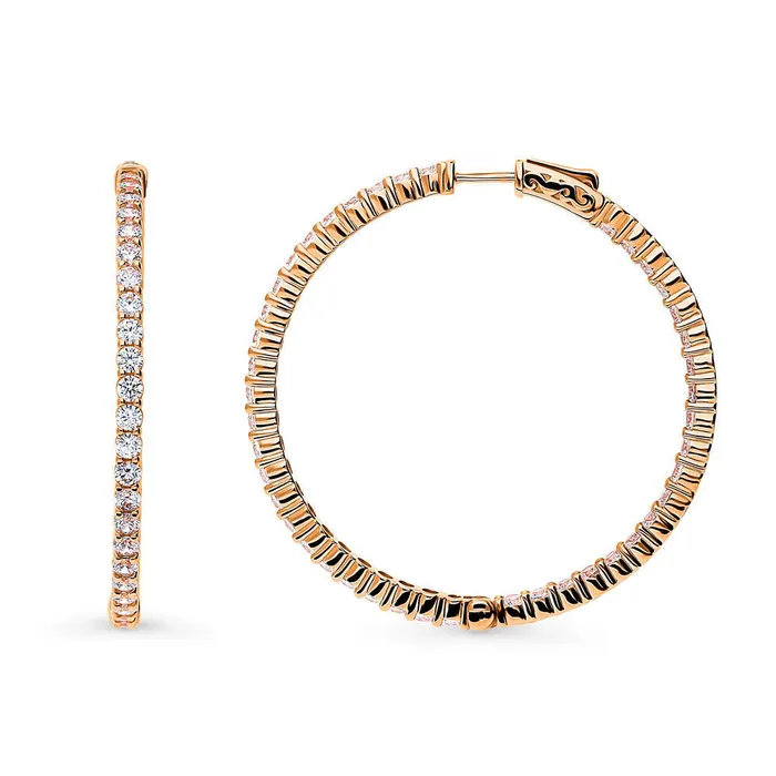 Earrings BERRICLE CZ Large InsideOut Hoop Earrings in Sterling Silver 18