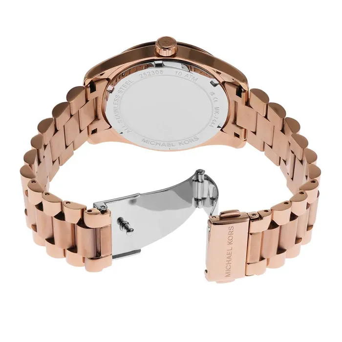 Michael Kors Lexington Ladies MOP Dial Rose Gold Watch with Crystal Accents Michael Kors Watches