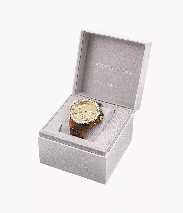 Michael Kors Watches Michael Kors Everest Chronograph Ladies Tortoise Acetate Watch Michael Kors Watches Michael Kors Everest Chronograph Ladies Tortoise Acetate Watch