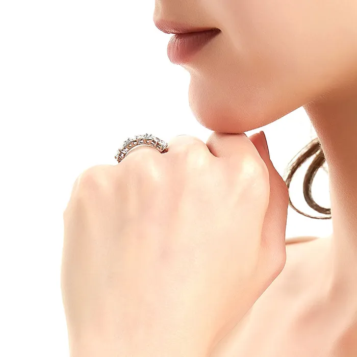 Rings BERRICLE 3Stone Art Deco Princess CZ Ring in Sterling Silver 21ct