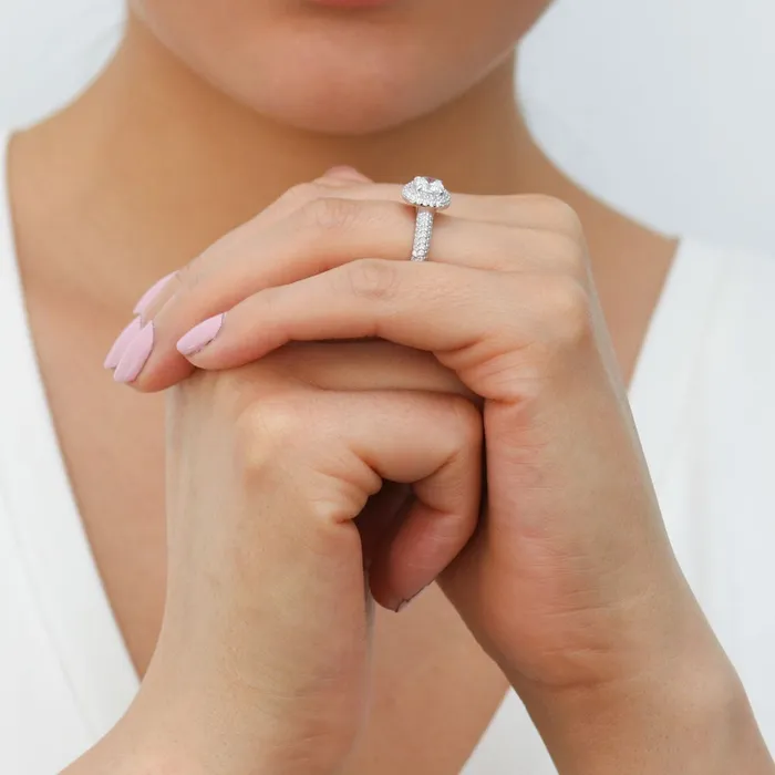 Rings BERRICLE Halo CZ Ring Set in Sterling Silver