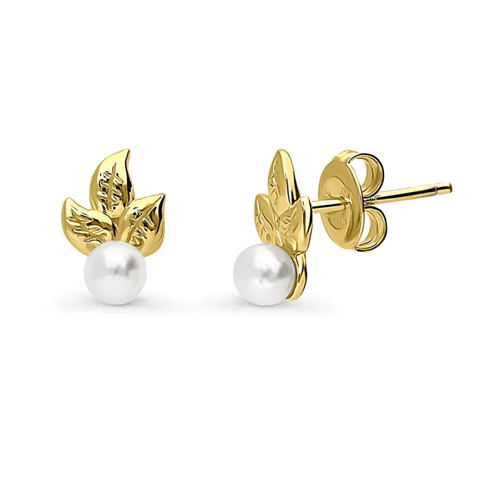 Rings BERRICLE Leaf Imitation Pearl Set in Sterling Silver