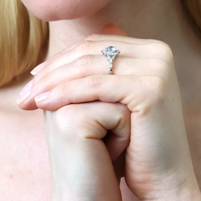 Rings Halo Art Deco CZ Ring in Sterling Silver BERRICLE