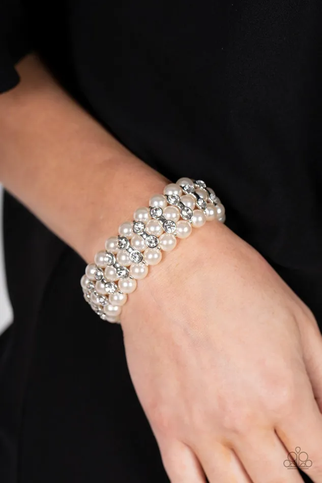 All Eyes On U Jewelry Paparazzi Accessories Bracelets Eiffel Tower Elegance White Paparazzi Bracelet