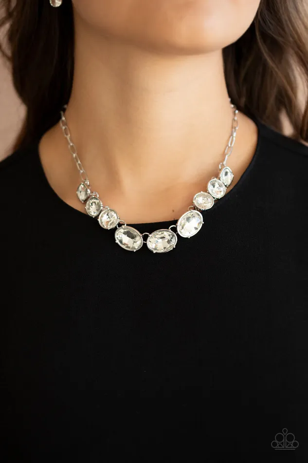 Gorgeously Glacial White Paparazzi Necklace All Eyes On U Jewelry Paparazzi Accessories Necklaces