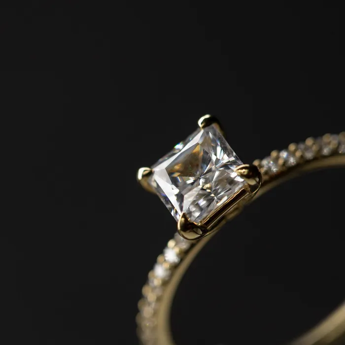 ILA Rings Solitaire Pave Engagement Ring