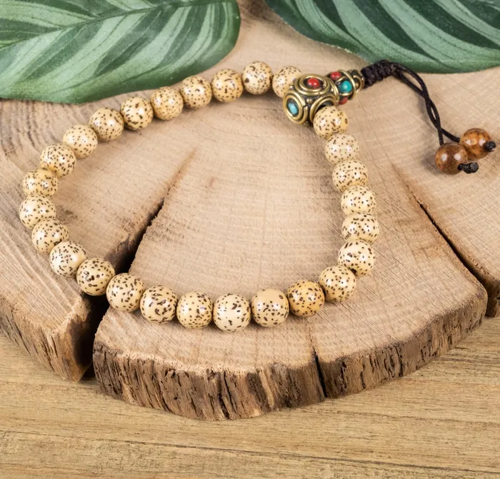 Lotus Seed 7mm with Guru Bead Bracelet InnerVision Crystals Bracelets