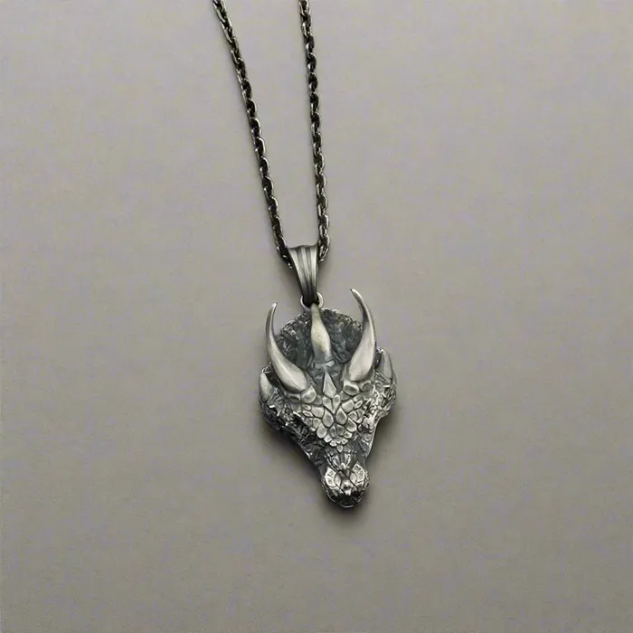Necklaces Viking Trinkets Nidhoggs Fury Retro Viking Dragon Head Necklace