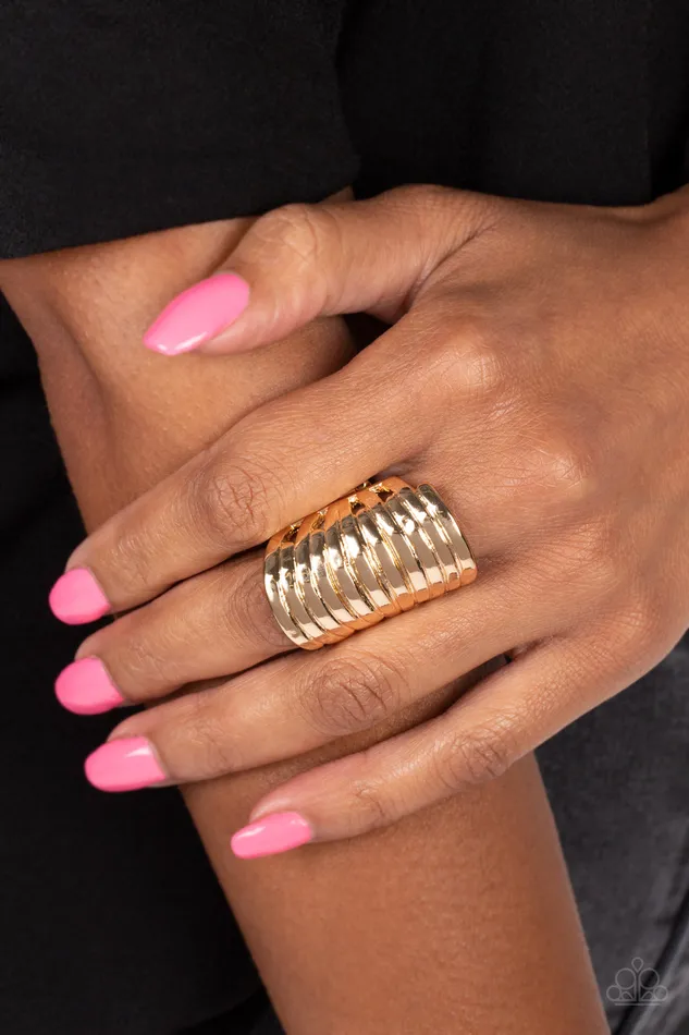 Rings All Eyes On U Jewelry Paparazzi Accessories Imperial Glory Gold Paparazzi Ring