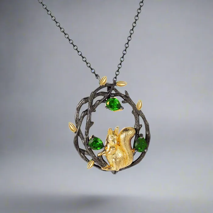 The Messenger Ratatoskr Natural Garnet Necklace Viking Trinkets Necklaces