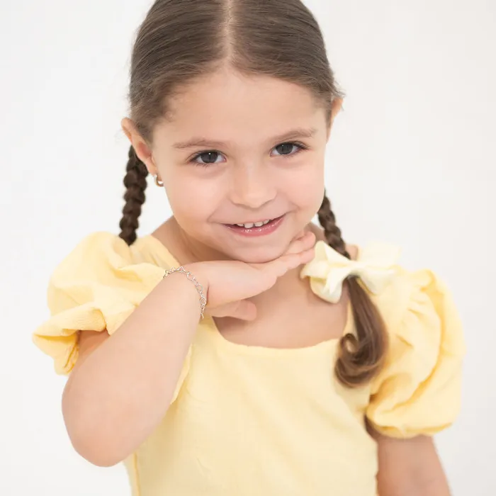 56 Heart Link Chain Baby Toddler Kids Bracelet Sterling Silver Kids Chain Link Bracelets Bracelets