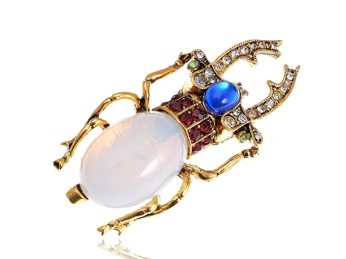 Alilang PreStyled Sets Antique Gold Egyptian Vintage Pincher Scarab Beetle Bug Brooch Pin