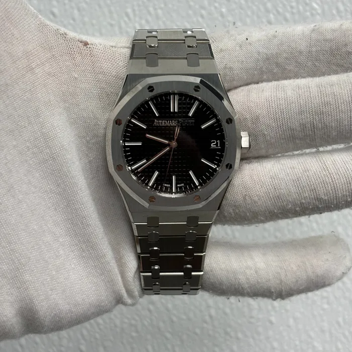 Audemars Piguet Royal Oak 41mm Black Dial Watch Ref 15510STOO1320ST02 Happy Jewelers Watches