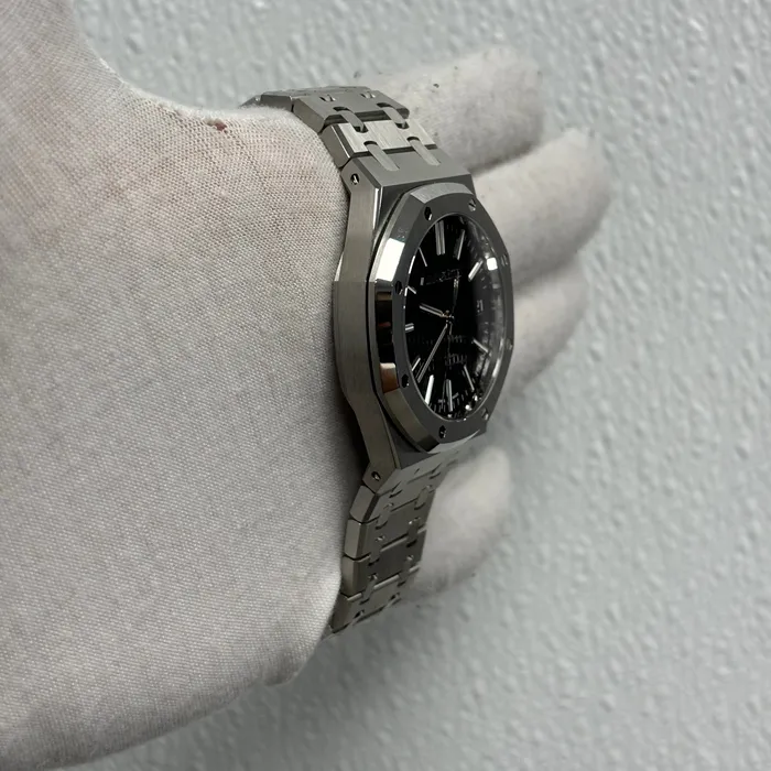 Audemars Piguet Royal Oak 41mm Black Dial Watch Ref 15510STOO1320ST02 Happy Jewelers Watches