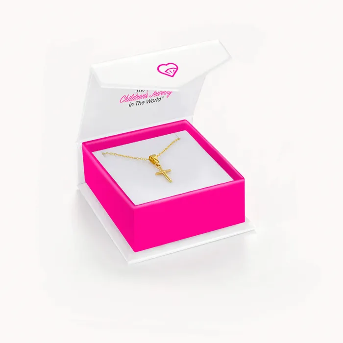 Baby Pendants Necklaces Tiny Cross 12mm Toddler Kids Girls PendantNecklace Religious Gold Plated Sterling Silver Necklaces