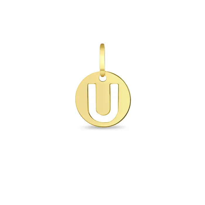Bracelets Charms 14k Gold Round Initial Letter Kids Childrens Girls for Charm Bracelet