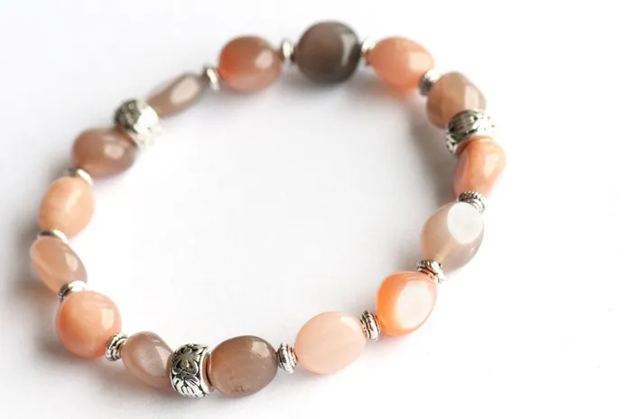 Bracelets Fierce Lynx Designs Moon Shine Rainbow Moonstone Bracelet