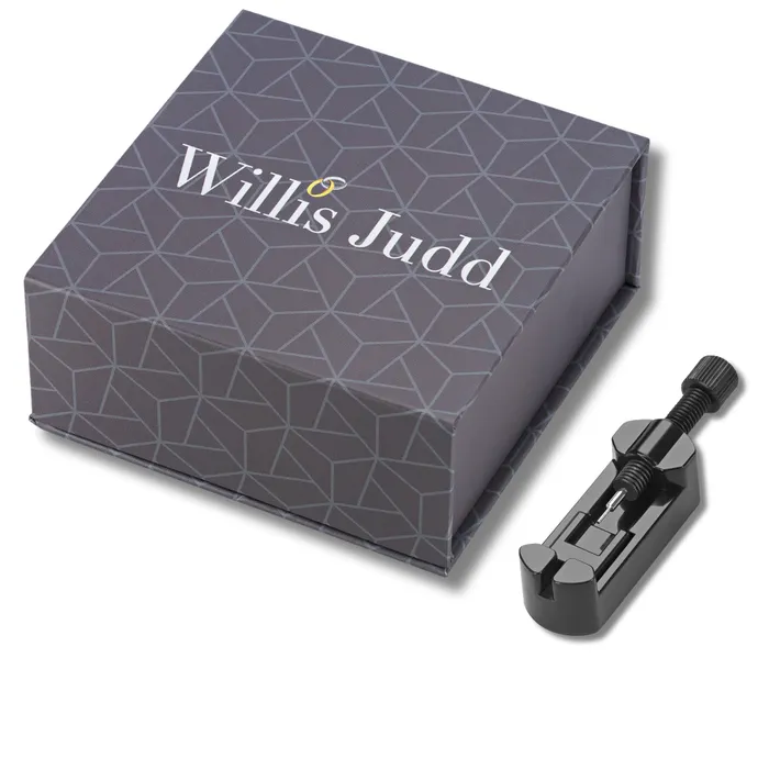 Bracelets Willis Judd Mens Magnetic Bracelet Hi Power Double Magnets On Each Link Dark Grey