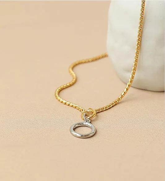 Double Ring Two Toned 18K Gold Necklace Refined by AnnaKaci Necklaces