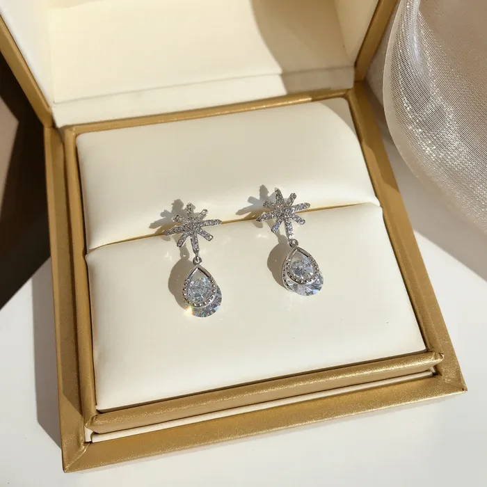 Earrings Elegant Tear Drop Crystal Earrings Refined by AnnaKaci