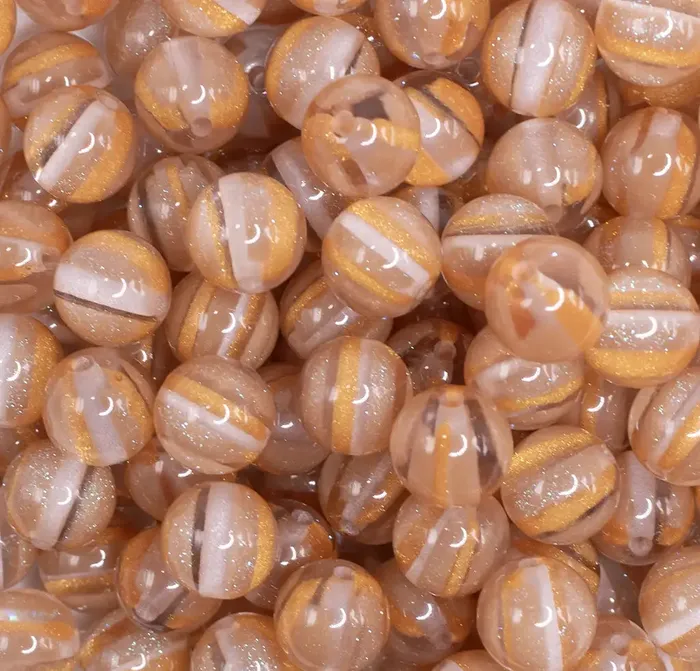 Earrings The BumbleBead Company 12mm Gold Cats Eye Acrylic Bubblegum Beads 20 Count