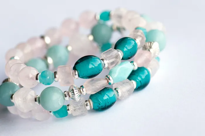 Fierce Affection Rose Quartz Amazonite Bracelet Set Fierce Lynx Designs Bracelets