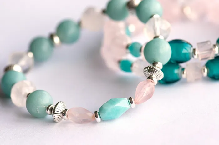 Fierce Affection Rose Quartz Amazonite Bracelet Set Fierce Lynx Designs Bracelets
