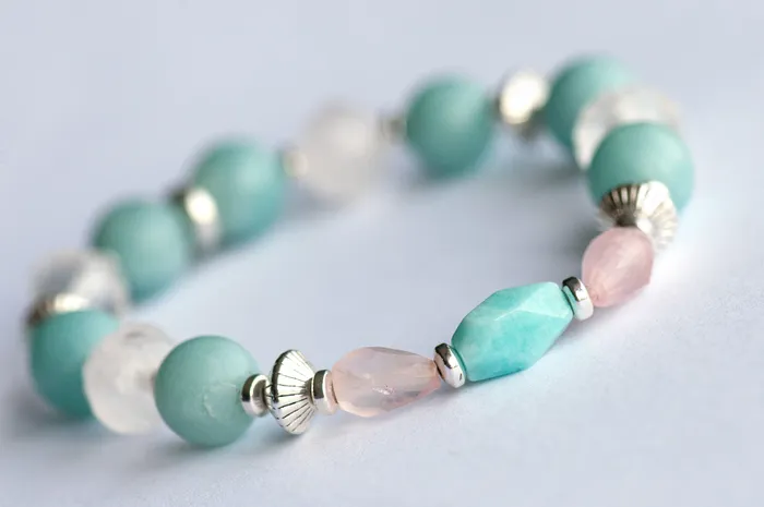 Fierce Affection Rose Quartz Amazonite Bracelet Set Fierce Lynx Designs Bracelets