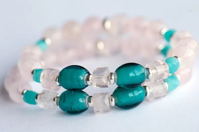 Fierce Affection Rose Quartz Amazonite Bracelet Set Fierce Lynx Designs Bracelets