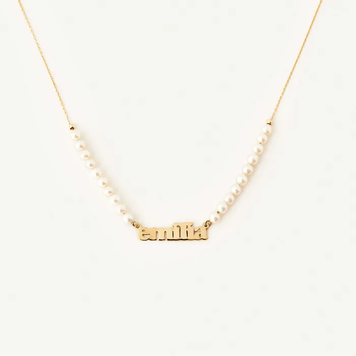 Gelin Diamond Necklaces Custom Pearl Name Necklace