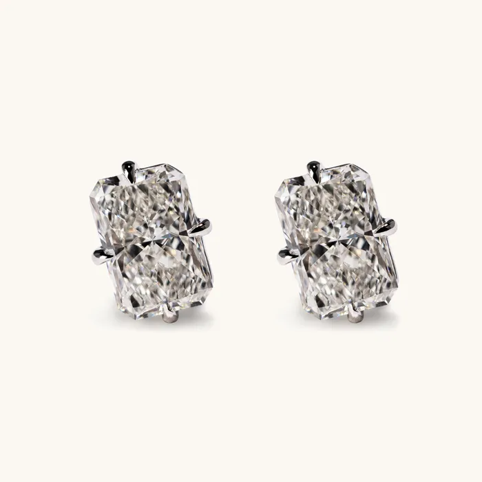 Happy Jewelers Radiant Lab Diamond Stud Earrings Earrings