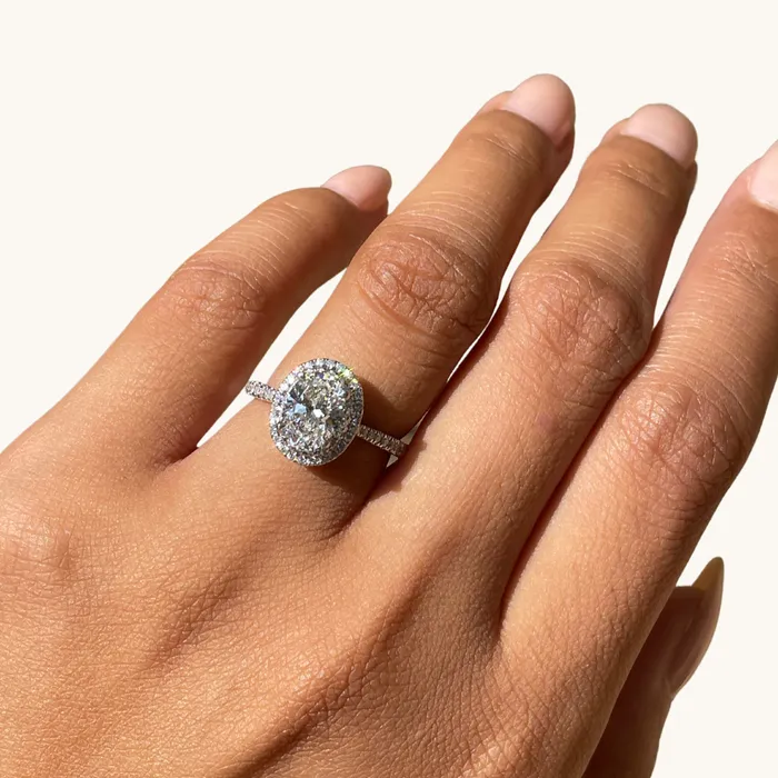 Happy Jewelers Rings 151 Oval Lab Diamond Double Halo Engagement Ring