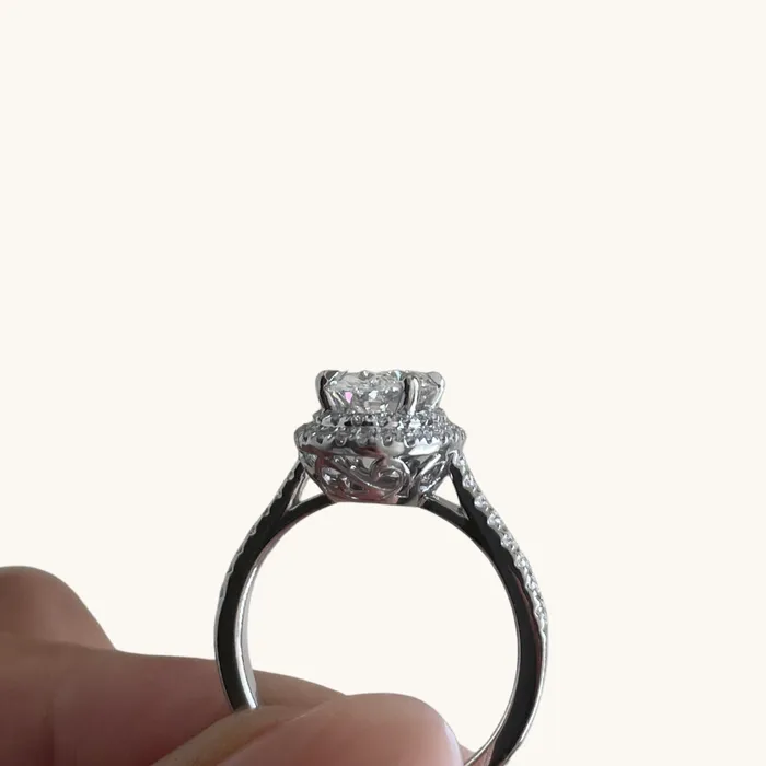 Happy Jewelers Rings 151 Oval Lab Diamond Double Halo Engagement Ring