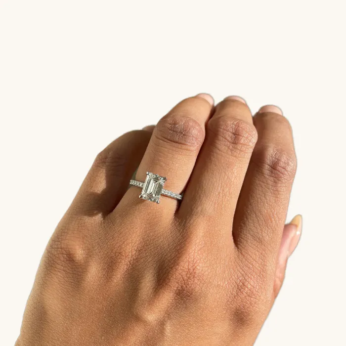 Happy Jewelers Rings 180 Emerald Lab Diamond Engagement Ring