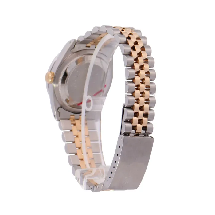 Happy Jewelers Rings Rolex Datejust Two Tone Yellow Gold Steel 36mm White MOP Diamond Dial Watch Reference 16233