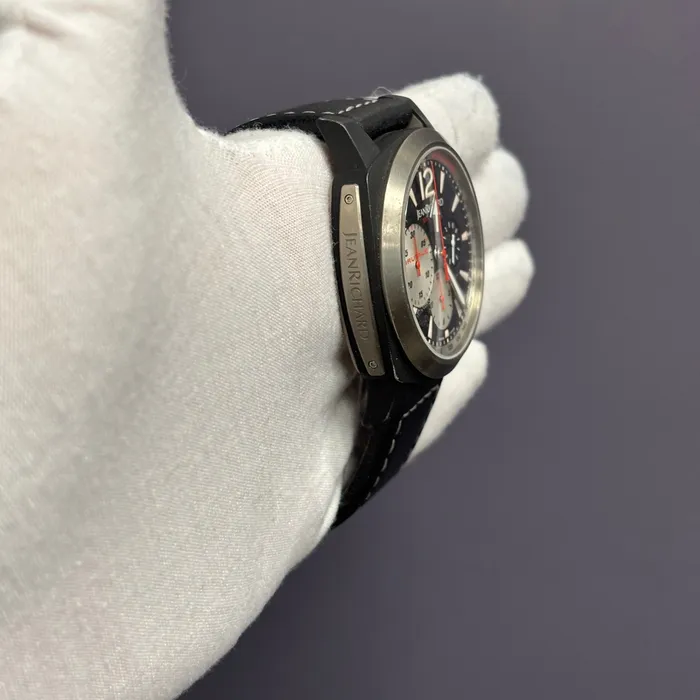 Happy Jewelers Watches JeanRichard Chronoscope 44mm Carbon Dial Watch Ref 65120