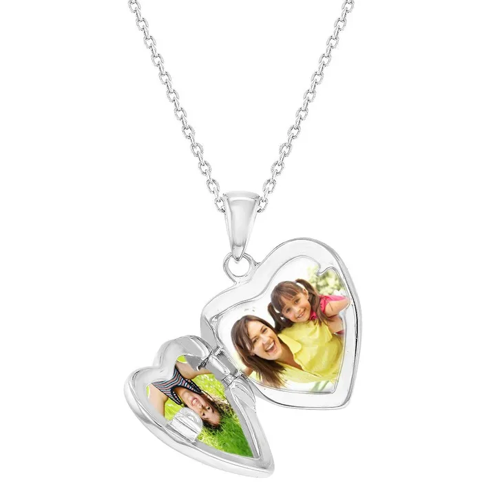 Kids Final Sale Necklaces Puffed CZ Heart KidsChildrensGirls PendantNecklace Sterling Silver