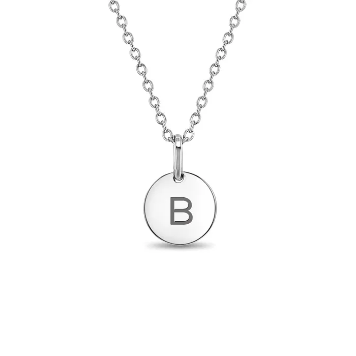 Kids Necklaces Pendants Necklaces Small Monogram Circle ToddlerKidsGirls Necklace Sterling Silver