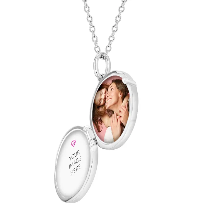 Necklaces Kids Locket Necklaces Round Photo Locket Kids Childrens Girls PendantNecklace Personalized Engravable Sterling Silver