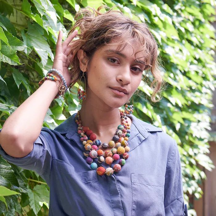 Necklaces WorldFinds Cascading Kantha Necklace