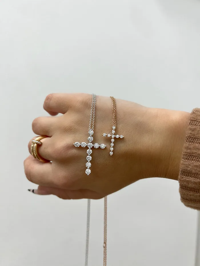 Shared Prong Cross Necklace Happy Jewelers Necklaces