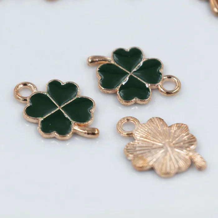 The BumbleBead Company Charm Necklaces Four Leaf Clover Charm 14x12mm