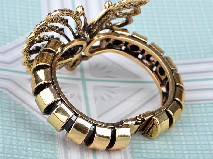 Topaz Iridescent Color Swallowtail Butterfly Insect Cuff Bangle Bracelet Alilang Bracelets