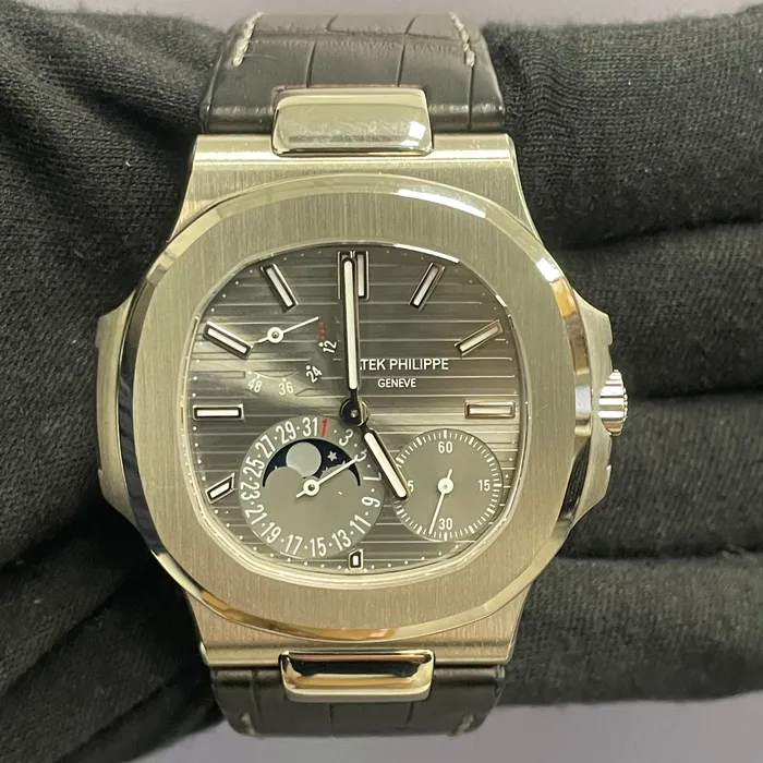 Watches Patek Philippe Nautilus 40mm Grey Dial Watch Ref 5712G001 Happy Jewelers